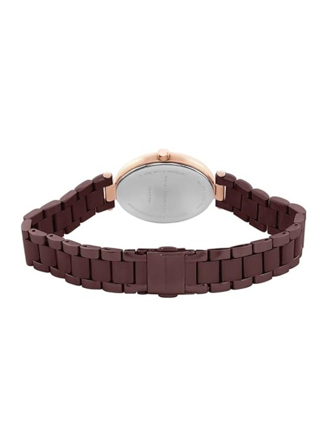 French Connection Women's Black Dial Brown Stainless Steel Bracelet Analog Watch 35mm - Image 3
