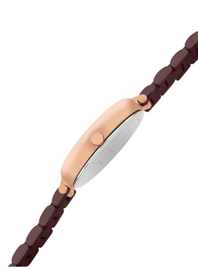 French Connection Women's Black Dial Brown Stainless Steel Bracelet Analog Watch 35mm - Image 2