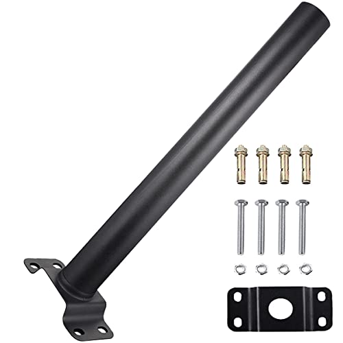 Epyz Light Pole Mount,Solar Lighting Mounting Bracket Extension Pole Kit Wall Black Metal Pipes Barn Lights Fixture Adaptor Outdoor Arm for Street Light,Wall Mounted Tire,Barn Lamp,Post Tree - Image 1