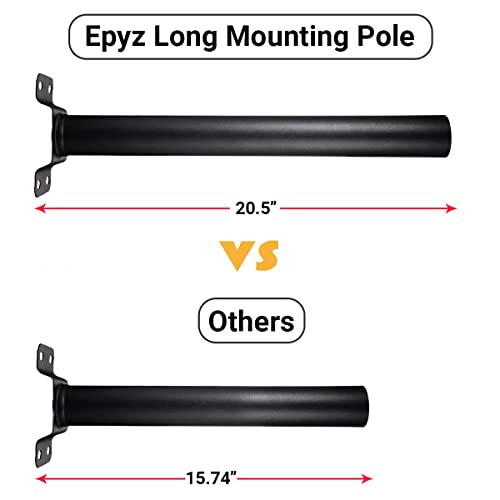 Epyz Light Pole Mount,Solar Lighting Mounting Bracket Extension Pole Kit Wall Black Metal Pipes Barn Lights Fixture Adaptor Outdoor Arm for Street Light,Wall Mounted Tire,Barn Lamp,Post Tree - Image 4