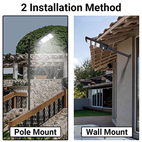Epyz Light Pole Mount,Solar Lighting Mounting Bracket Extension Pole Kit Wall Black Metal Pipes Barn Lights Fixture Adaptor Outdoor Arm for Street Light,Wall Mounted Tire,Barn Lamp,Post Tree - Image 2