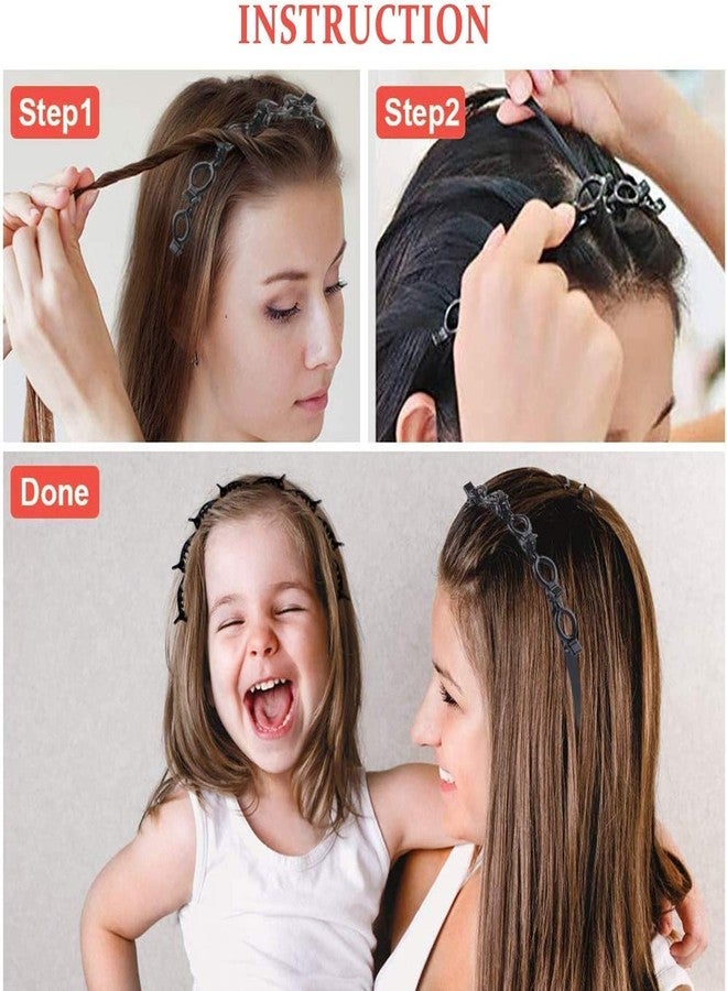 Krishav Trendz Twist Hairband 4 Pcs,Trunk Hair Hair Band, Hairstyle Braid Tool, Barrettes for Thin or Thick Hair, Alligator Clips Korean Style Hairband With Teeth Comb for Girls and Women - Image 1