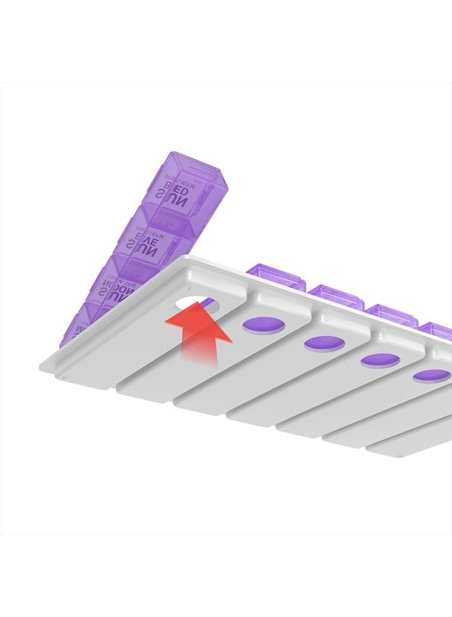 Ezy Dose Weekly (7-Day) Pill Organizer, Vitamin and Medicine Box, Medium Pop-Out Compartments, 4 Times a Day, Colors May Vary - Image 3