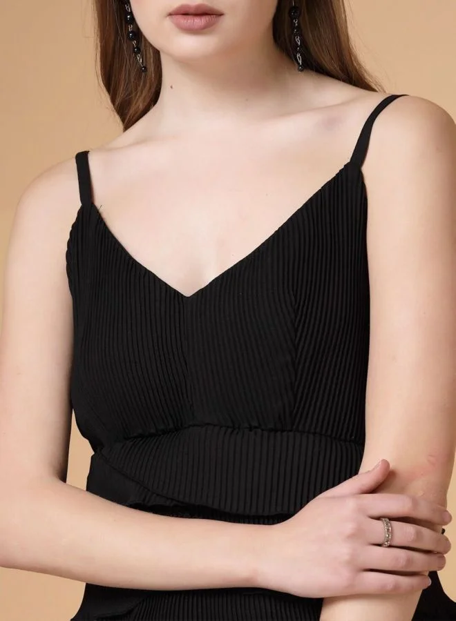 Freehand  Women Regular Fit Solid V-Neck Sleeveless Mini Dress for Women | Best Price UAE