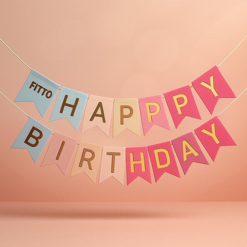 FITTO Candy Bar Fishtail String Flag Pink Golden Banner Wedding Decorative for DIY Making, Kids, Women's & Men's Birthday Party Decor Tools - Image 3