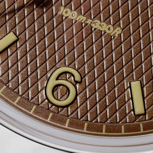 ADDIESDIVE 36 MM Watch for Men Women Brown Waffle Dial VH Sweep Second Movement Luminous 100 M Waterproof Simple Male Watches - Image 4