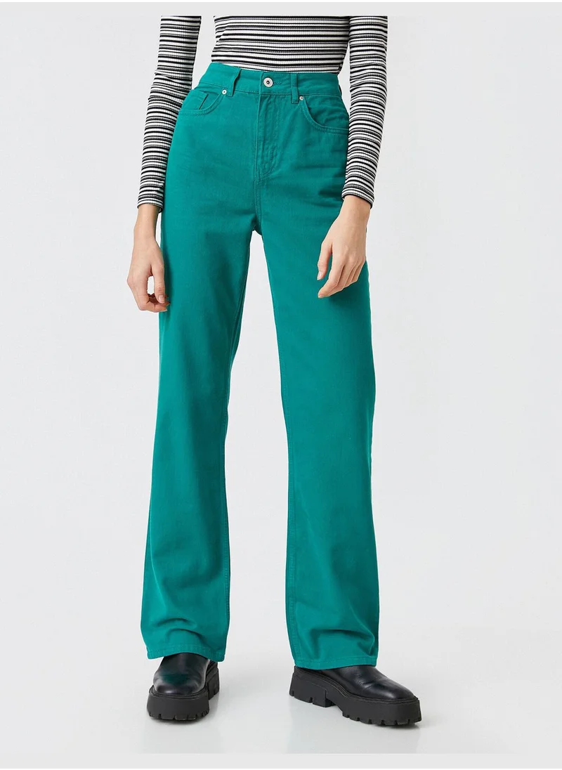 KOTON High Waist Flared Jean - Wide Leg