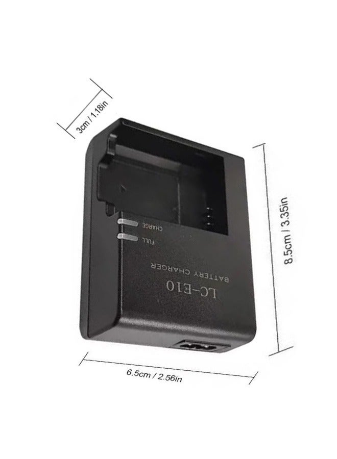 LC-E10 Corded Fast Battery Charger for Canon LP-E10 LC-E10C LC-E10E and Canon EOS Rebel T7 T6 T5 T3 T100 4000D 3000D 2000D 1500D 1300D 1200D 1100D, Black - Image 5