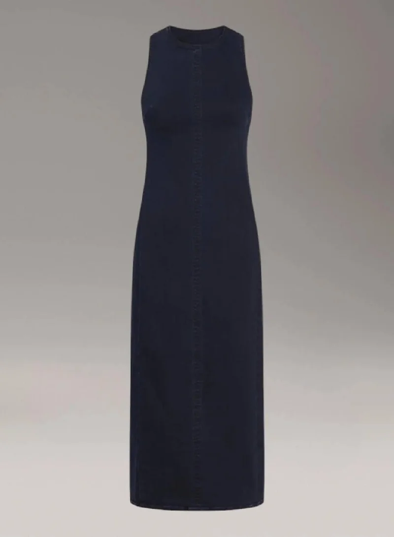 Calvin Klein Jeans  Denim Sleeveless Midi Dress for Women | Best Price UAE