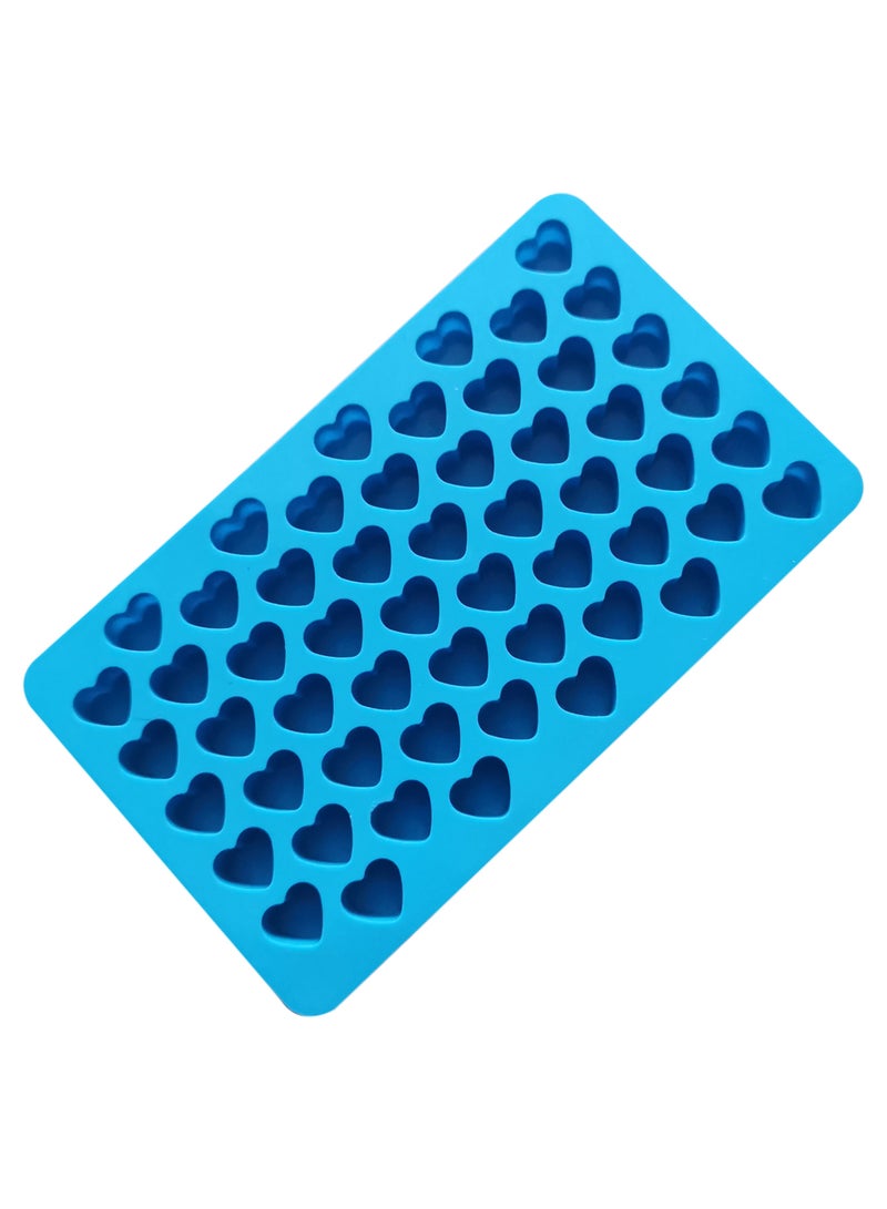 asmat Blue Heart-Shaped 55-Cavity Silicone Mold for Homemade Treats – Perfect for Chocolate & Gummies  - Image 2