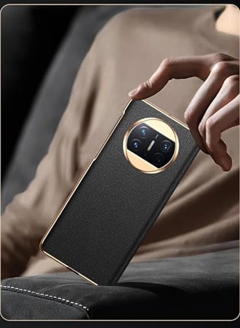 general Compatible with Huawei Mate X3 Genuine leather phone case with a classic foldable screen, full package anti drop protective cover For Mate X3 - Image 2