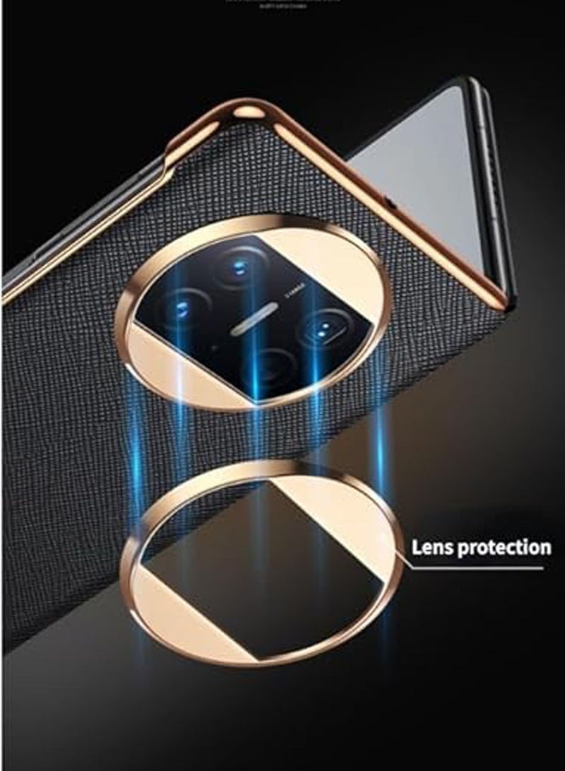 general Compatible with Huawei Mate X3 Genuine leather phone case with a classic foldable screen, full package anti drop protective cover For Mate X3 - Image 5