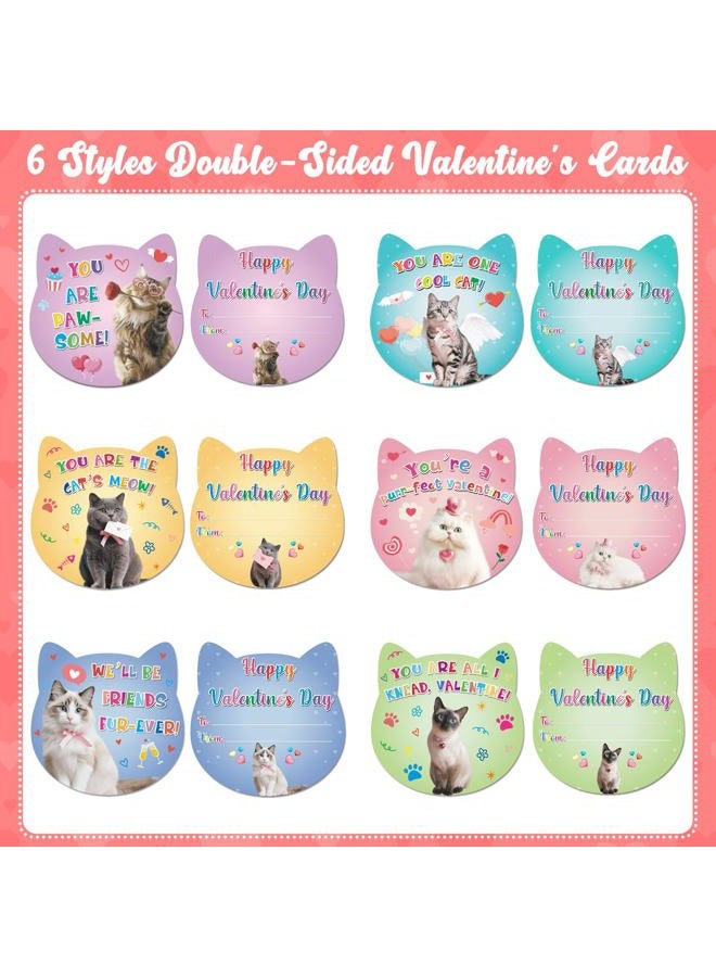 Hoblynth 30 Pack Valentines Day Cards for Kids Classroom Valentine's Day Cards with Envelopes Lovely Cat Gifts Exchange Card for Classroom Activity Favor Valentines Greeting Card for Girls Boys - Image 4