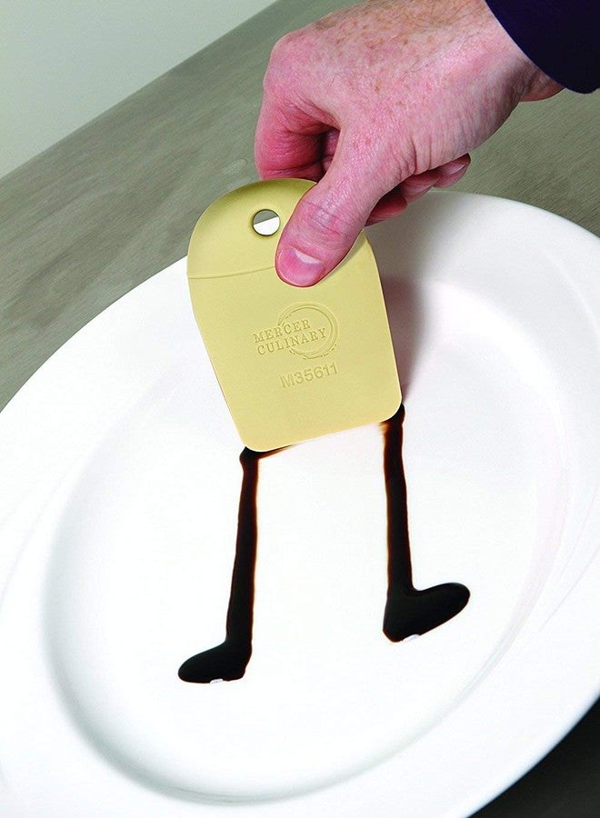 Mercer Culinary Silicone Plain Edge Plating Wedge, Light Yellow - Image 2