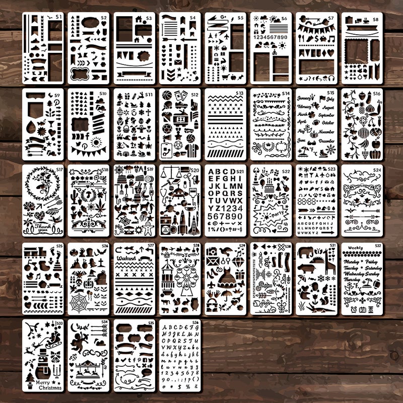 Handbook Hollow-Out Painting Template Diy Diary Scrapbook Album Creation Shape Graphic Plastic Template - Image 1