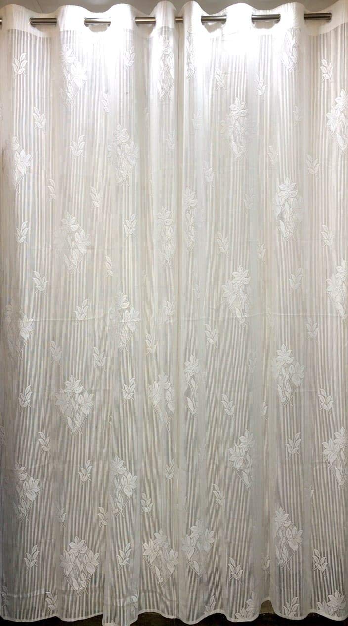 Ami Creation Fancy Sparkling Sheer Transparent Net Tissue Curtain 8ft96inch Long Curtain for Living Room Bedroom hallroom parda for Hotel White 8 Feet Pack of 1