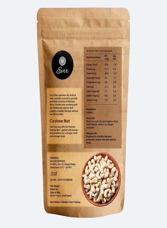 EVRR Premiun Cashew Nut 200g, Whole Crunchy Kaju (Grade W320) Energy-Boosting & Packed with Nutrients, Support Your Brain Health - Image 3