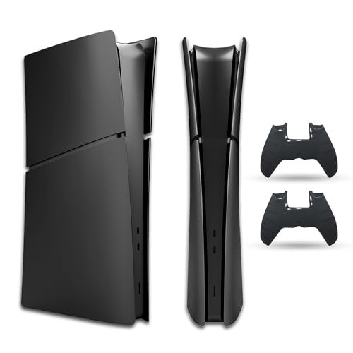 PEYANZ Faceplate Cover Compatible with PlayStation 5 Slim (Digital Edition) - Protective ABS Shell, Scratch-Resistant Matte Surface, Includes 2 Silicone Covers - Image 1