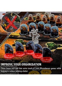 CZYY Gloomhaven Standee Bases Pack of 27 Plastic Hex Monster Stand with Health Tracker and Status Token Slots  - Image 3