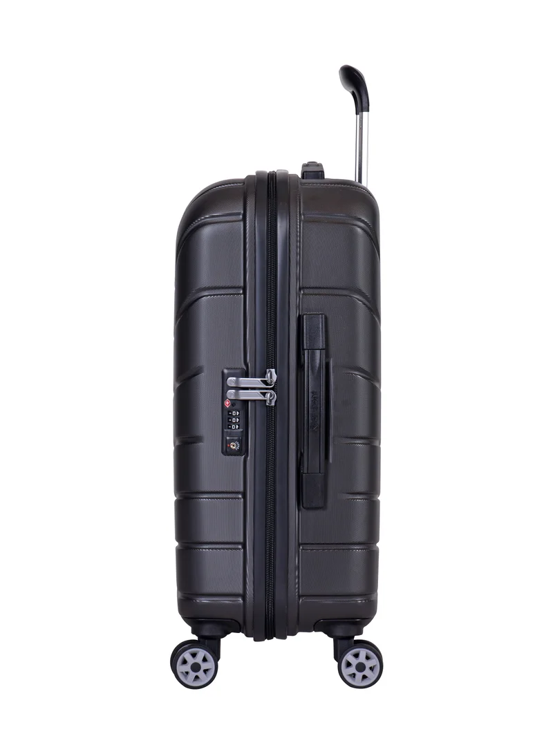 eminent Voyager Hardside Travel Bags Trolley Luggage Set of 3 Makrolon Lightweight with 4 Quiet Double Spinner Wheels Suitcase with TSA Lock KH91 Dark Grey