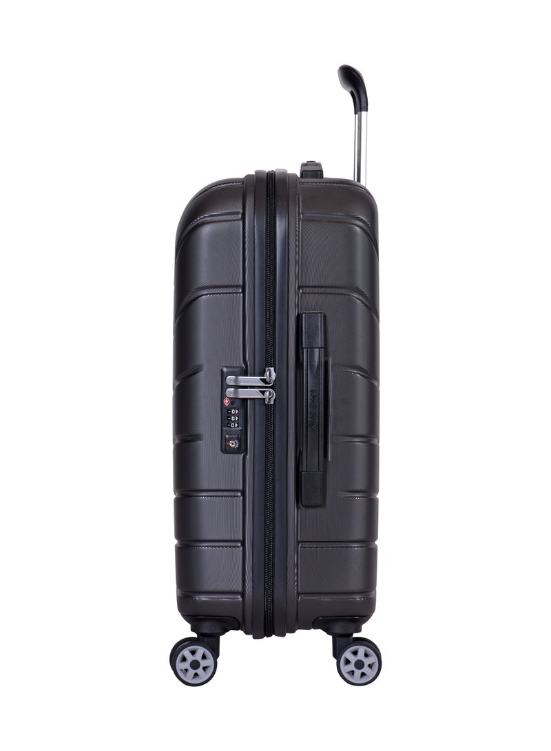 إيمينينت حقائب سفر فويجر صلبة بعجلات دوارة مزدوجة هادئة من ماكرولون خفيفة الوزن مع قفل ، مجموعة من  قطع، رمادي داكن - Image 5