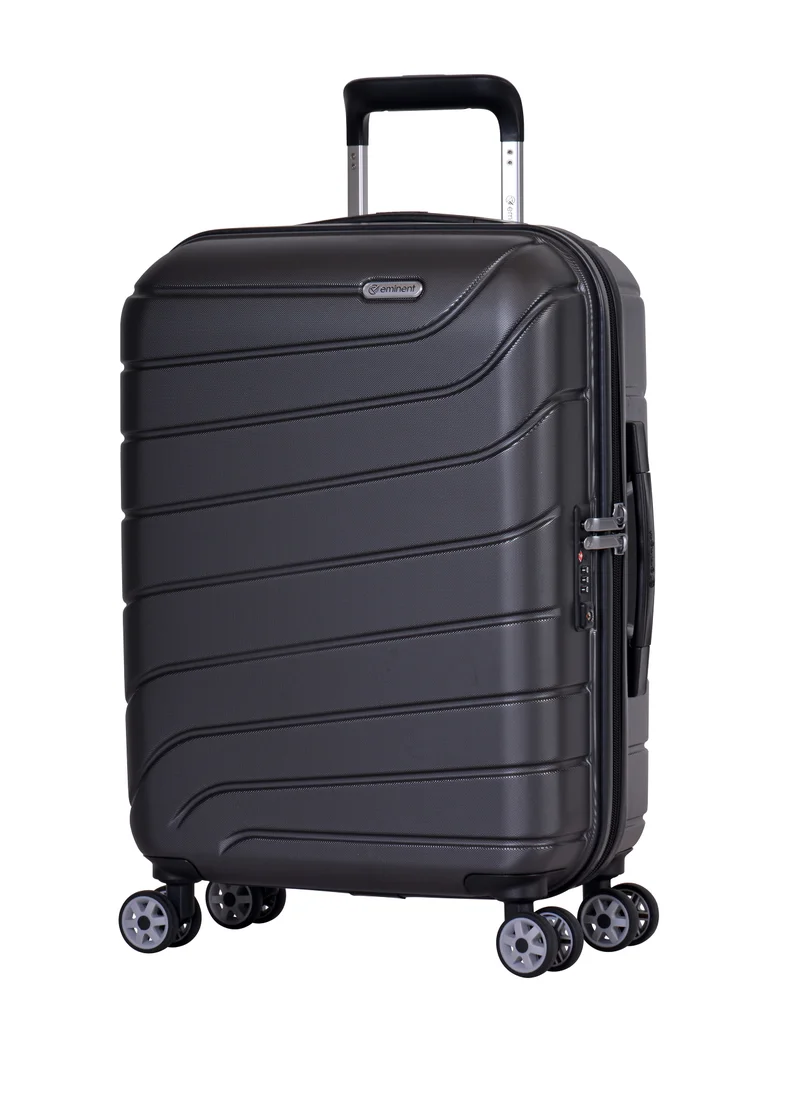 إيمينينت Voyager Hardside Travel Bags Trolley Luggage Set of 3 Makrolon Lightweight with 4 Quiet Double Spinner Wheels Suitcase with TSA Lock KH91 Dark Grey