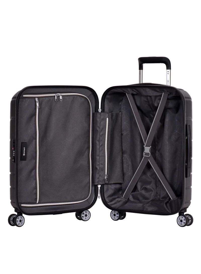 eminent Voyager Hardside Travel Bags Trolley Luggage Set of 3 Makrolon Lightweight with 4 Quiet Double Spinner Wheels Suitcase with TSA Lock KH91 Dark Grey