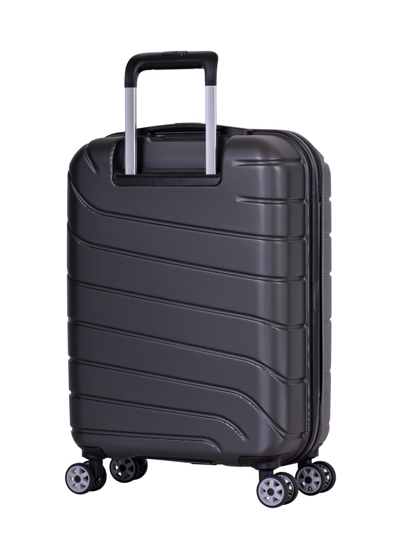 إيمينينت حقائب سفر فويجر صلبة بعجلات دوارة مزدوجة هادئة من ماكرولون خفيفة الوزن مع قفل ، مجموعة من  قطع، رمادي داكن - Image 3