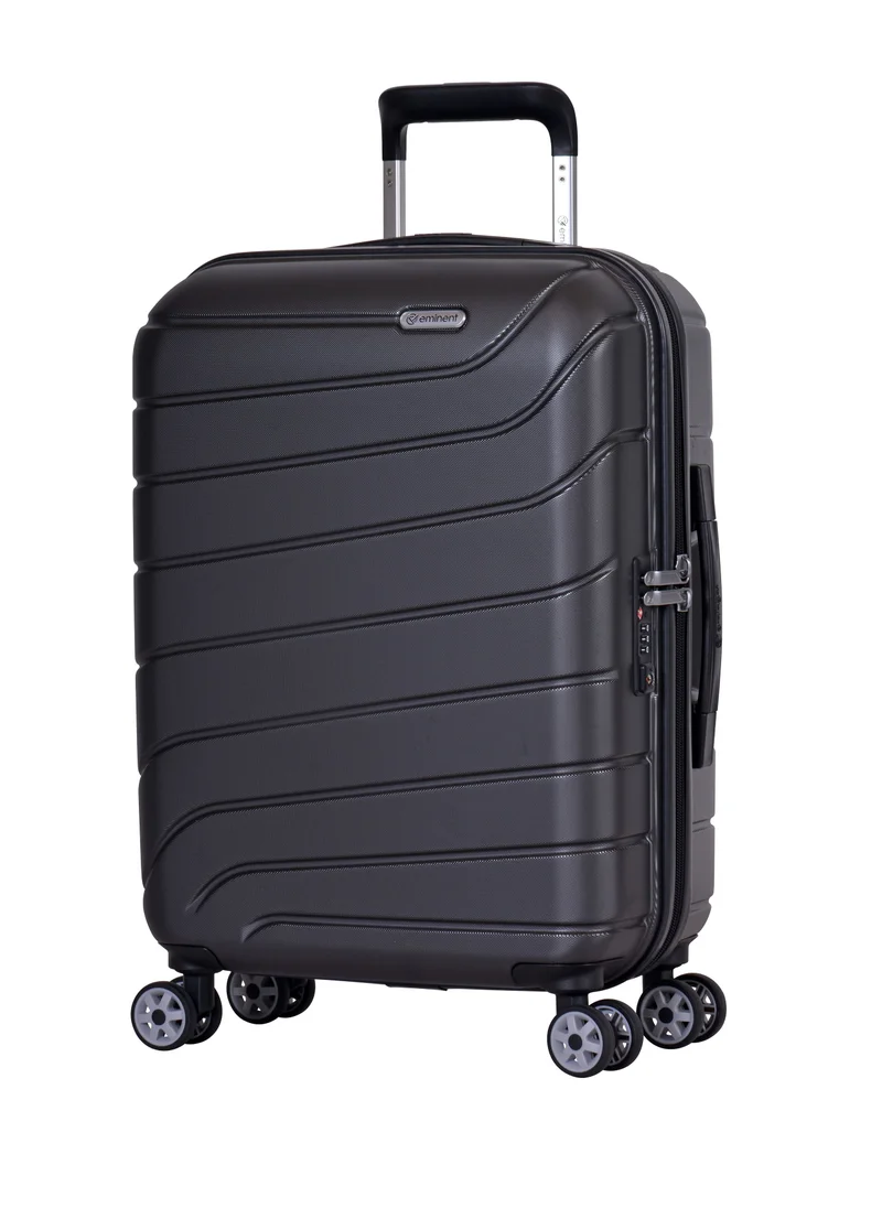 إيمينينت Voyager Hardside Travel Bags Trolley Luggage Set of 3 Makrolon Lightweight with 4 Quiet Double Spinner Wheels Suitcase with TSA Lock KH91 Dark Grey