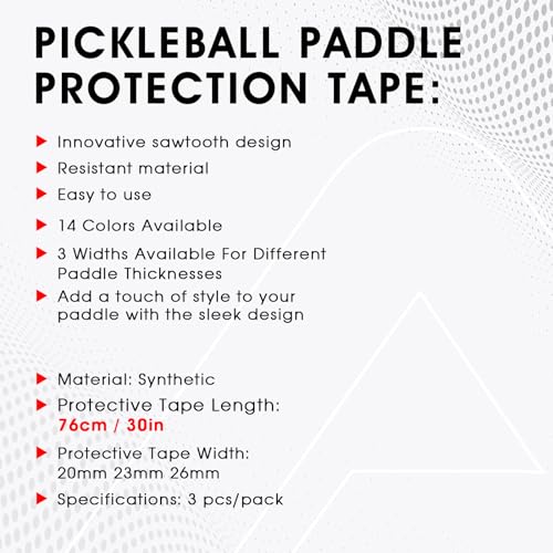 PICKLETECH Pickleball Paddle Protection Tape Orange - Paddle Head Edge Guard - Racket Edge Protection Tape -Fit Perfectly Curved Edge -No Wrinkling Pizzazz Contrasty Colors - Image 5