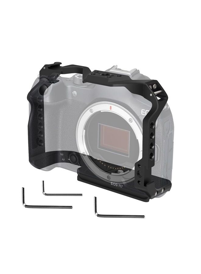 FUGASUN EOS R7 Camera Cage,EOS R7 Cage for Canon EOS R7 Camera Case Camera Rig Cold Shoe - Image 1