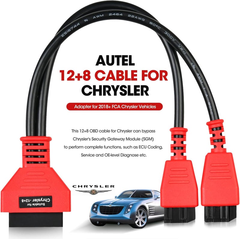 Autel Original OBD2 12+8 Adapter for Chrysler - OBD II Bypass Cable for FCA SGW Cars - Image 2