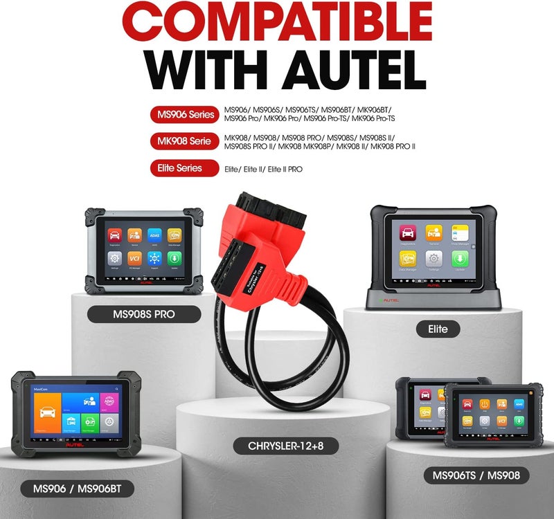Autel Original OBD2 12+8 Adapter for Chrysler - OBD II Bypass Cable for FCA SGW Cars - Image 3