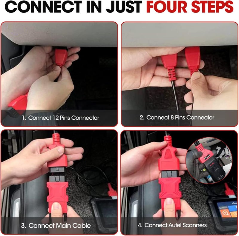 Autel Original OBD2 12+8 Adapter for Chrysler - OBD II Bypass Cable for FCA SGW Cars - Image 4