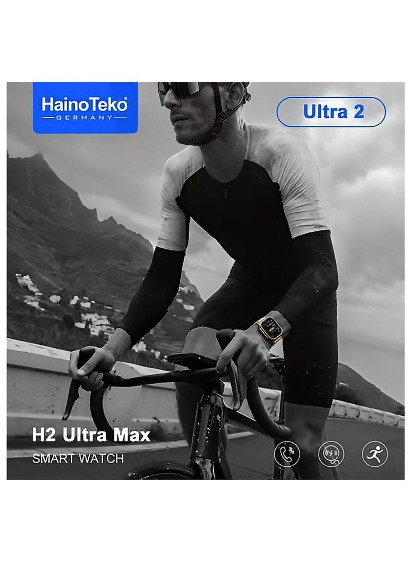 Haino Teko - Germany Hand Gesture H2 Ultra Max Smart Watch AMOLED Display Chat GPT Application Market With 3 Pair Straps and Wireless Charger - Image 1