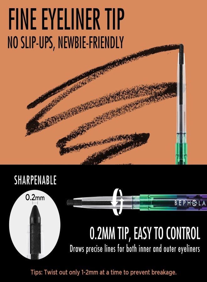 BEPHOLAN Black Eyeliner Pencils,Waterproof Gel Eyeliner Pencil for Women Waterproof Smudge Proof Long-lasting (Black 2) - Image 2