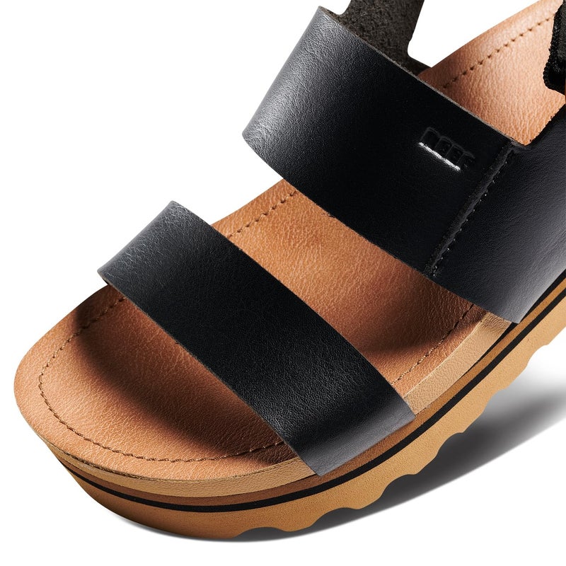 REEF Vista Hi Buckle Womens Platform Fashion Sandal, Arch Support, Ultra Soft Cushion Footbed, Black/Tan, 9 - Image 5