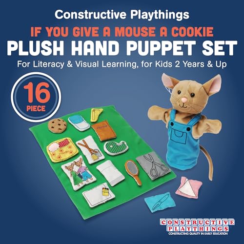Constructive Playthings If You Give a Mouse a Cookie Plush Hand Puppet Set for Literacy and Visual Learning Toddler Toys for Kids 2 Years Up 16Pieces - Image 5