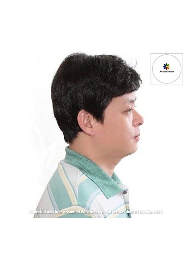 Akashkrishna - Fashion Men Full Head Wig Cool Old Middle Age Mature Short Brown Man Father Wig Natural - Image 1