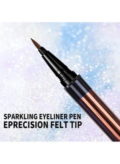 Music Flower Eyeliner Penwaterproof Liquid Eyeliner With Precision Tipmetallic Shimmer Color Eyeliners Smudge Resistant Long Wearing (Light Brown)  - Image 3