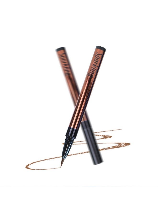 Music Flower - Eyeliner Penwaterproof Liquid Eyeliner With Precision Tipmetallic Shimmer Color Eyeliners Smudge Resistant Long Wearing (Light Brown) - Image 1