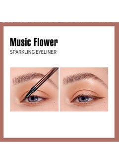 Music Flower Eyeliner Penwaterproof Liquid Eyeliner With Precision Tipmetallic Shimmer Color Eyeliners Smudge Resistant Long Wearing (Light Brown)  - Image 5