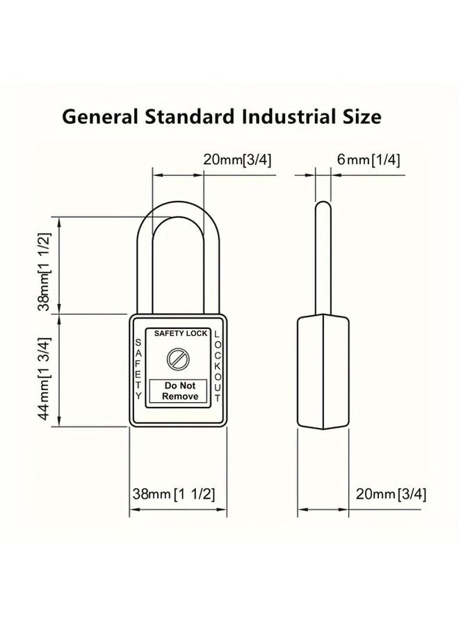 10 Pack Red Lockout Tagout Locks Keyed Different OSHA Safety Padlocks with Keys - Image 3