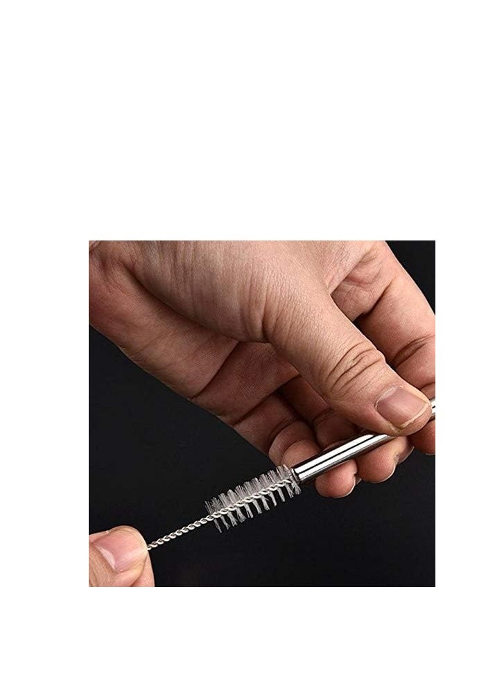شاليمو ستانلس ستيل قابل لإعادة الاستخدام 4 قطع  مع فرشاة تنظيف  - Image 4