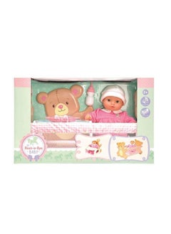 RockABye Soft Body Baby Doll with Teddy Bear 14inch