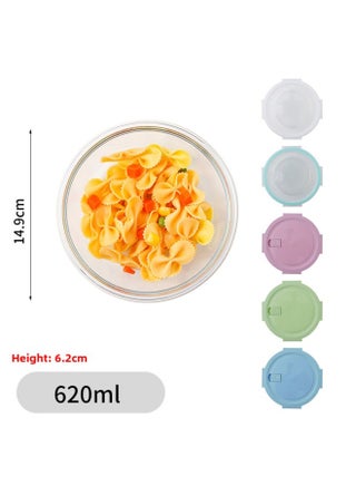 Glass Lunch Box Bento Box Fresh-keeping Bowl Sealed Box Lunch Box Fresh-keeping Box Can Enter Microwave Glass Bowl Fruit Box-Specifications:Medium Circle 620ml-Color:Sakura Powder - pzsku/ZAD0D0C87C4BFE5C51F14Z/45/_/1742807527/1594980f-646e-4589-ab40-c2cba5d08302