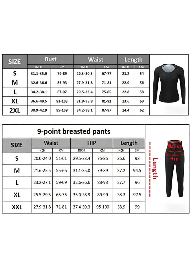 CAMPANAS Women's Sauna Suit Sweat Set (Long Sleeve Top & Pants) Top for Weight Loss & Body Shaping,Fat Burning Thermal Shirt for Gym. Postpartum Recovery Body Shaper & Waist Slimming Workout Tops for Women, Waterproof Sportswear Shapewear (L) - Image 5