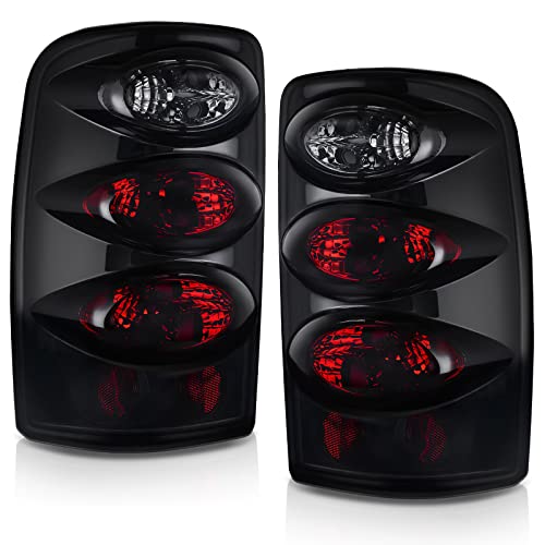 DWVO Taillights Tail Lamps Compatible with 2000 2001 2002 2003 2004 2005 2006 Chevy Suburban Tahoe GMC Yukon SLT (XL) Black Smoke (Do Not Fit Barn Door Models - ONLY FITS LIFT GATE MODELS) - Image 1