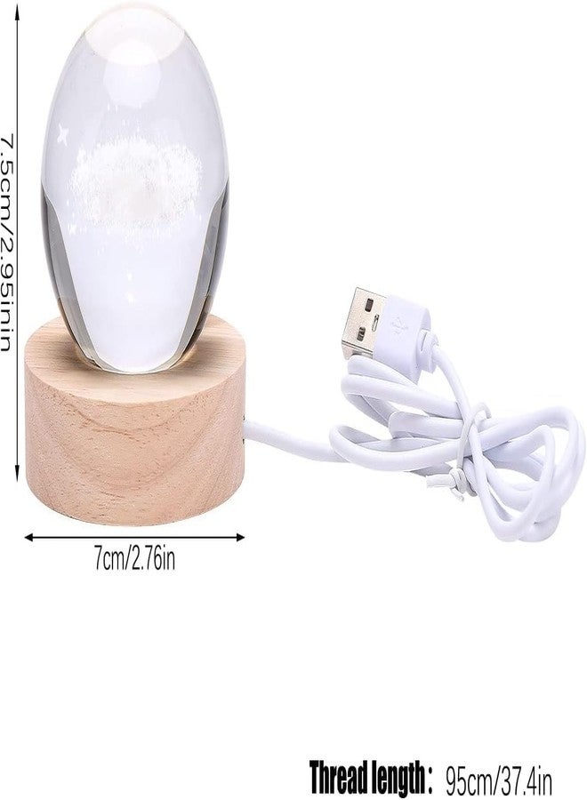 ARYAVART 3D Galaxy Crystal Ball Night Light for Kids|with USB Table Colorful LED Wooden Light Base|Dimmable Warm RGB Colour Night Lights Fantasy Decoration Crsytal Ball Nightlight (Pack of 1) - Image 2