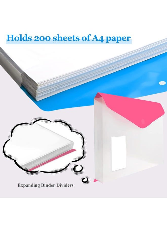 Surcotto Binder Dividers with Pockets 11 Holes Expandable Plastic Folders for 2/3/4 Ring Document Pouch with Snap Button & Label Loose-Leaf Transparent for School Home Office (36 PCS Side-Opening) - Image 5
